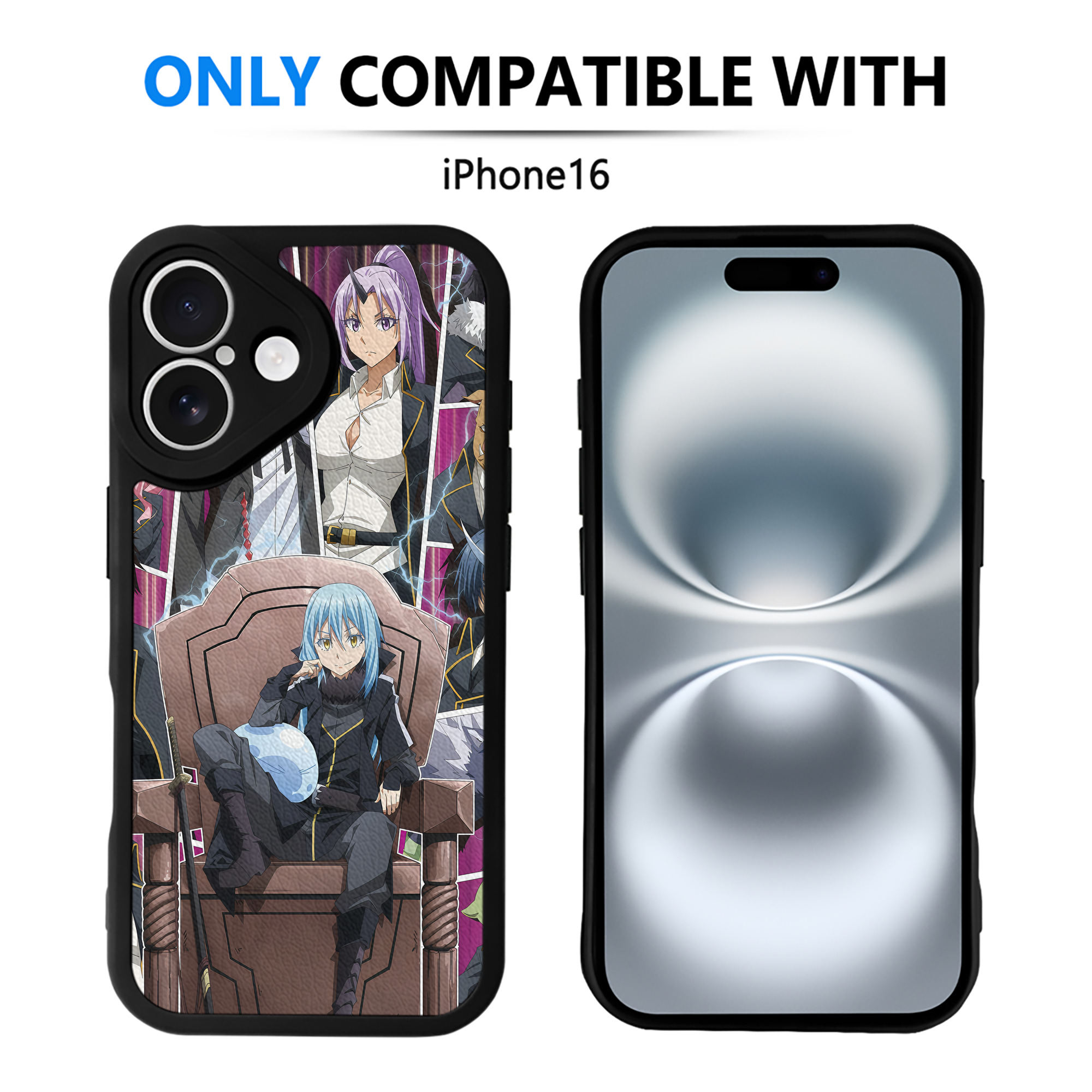 （画像用） 転スラ Regarding Reincarnated to Slime 【iPhone 16シリーズ対応】シリコンスマホケース（レザー調） 材質：シリコン